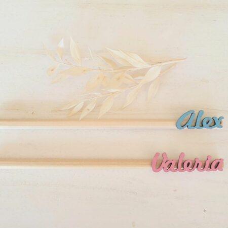 venta lápices con nombre personalizados madera para bodas eventos bautizos comuniones regalos decoración Packandthings alicante