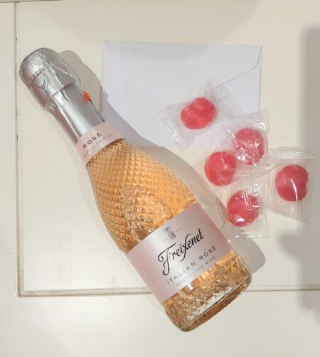 caja love pack botella frei oro rosa pareja eventos packandthings alicante aspe