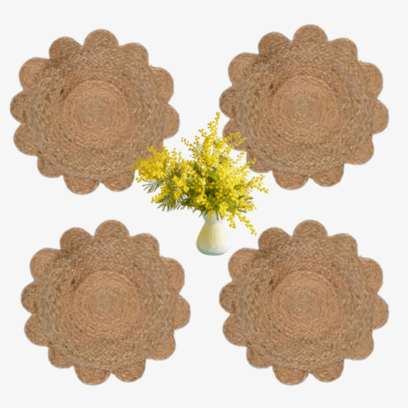 Bajoplato de Yute Flor (Set 4 uds)